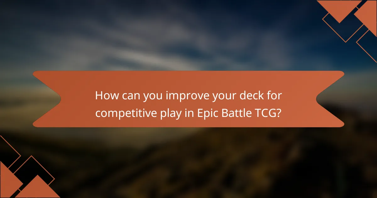 How can you improve your deck for competitive play in Epic Battle TCG?